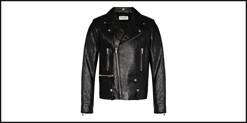 Saint Laurent Designer Black Leather Jacket For Men