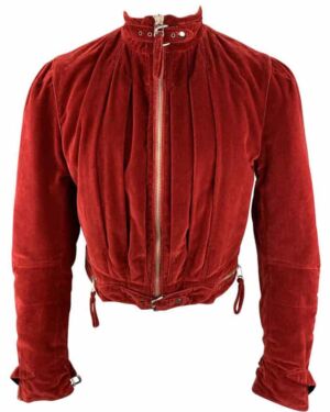 Attractive Red Velvet Cropped Style jacket For Women