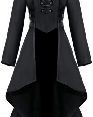 Halloween Gothic Costume Black Tailcoat For Women