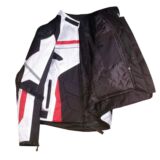 AirTrek Men Mesh Motorcycle Touring Waterproof Rain Armor Biker jacket White