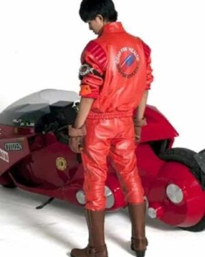 Akira Kaneda Red Leather jacket for Mens