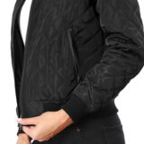 Allegra K Women’s Raglan Sleeves Quilted Zip Up Bomber jacket