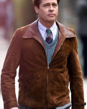 Allied Brad Pitt Suede Brown jacket
