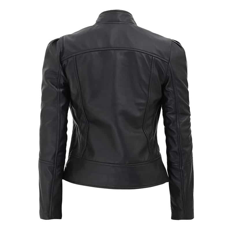 Amy Womens Black Slim Fit Leather jacket