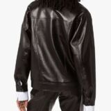 Appealing Black Leather Fabric Old Supreme Style jacket For Women