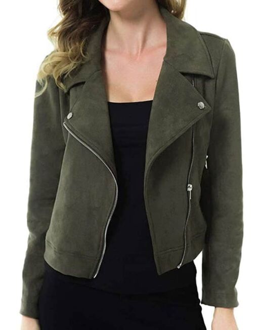 Apperloth Faux Suede Jackets For Women Long Sleeve Zipper Short Moto Biker Coat 1 Thegem Product Catalog