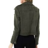 Apperloth Faux Suede jacket for Women Long Sleeve Zipper Short Moto Biker Coat