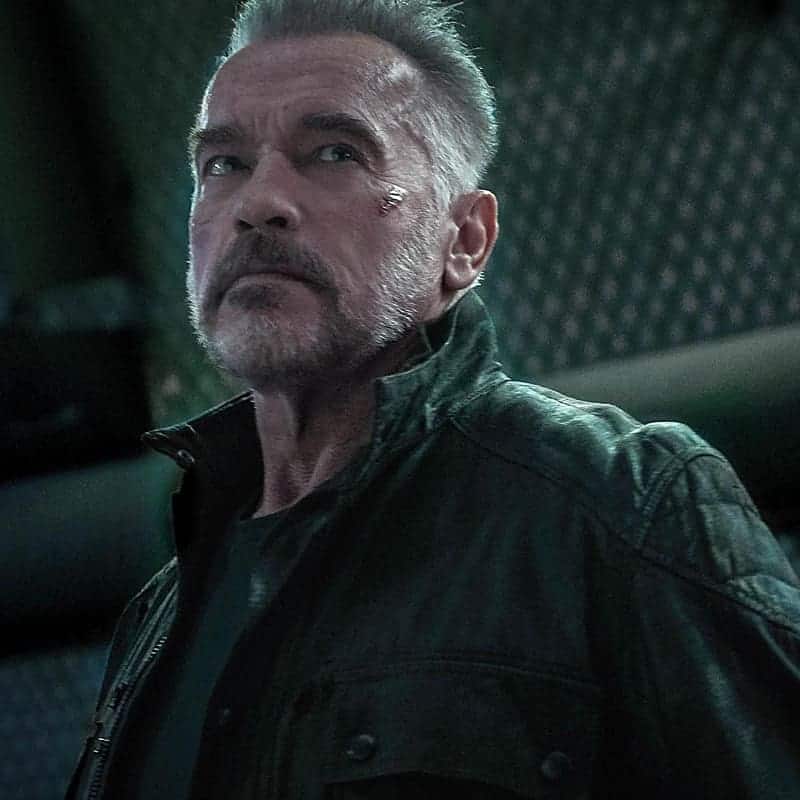 Arnold Schwarzenegger Terminator Dark Fate Black Leather jacket