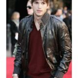 Ashton Kutcher Brown Leather jacket
