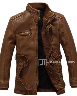 Astounding PU Leather Trendy Comfortable Warm Fabric Leather jacket For Mens