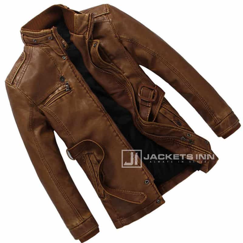 Astounding PU Leather Trendy Comfortable Warm Fabric Leather jacket For Mens