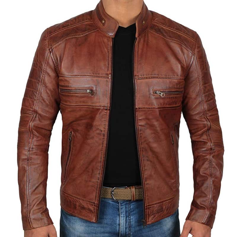 Austin Chocolate Brown Waxed Leather jacket
