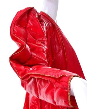 Avant Garde Vintage Custom Shiny Red Quilted Coat