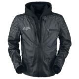 Batman Black Grey Hoodie Leather jacket