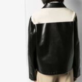 Bicolored Black & White Chromatic Gorgeous Synthetic Leather jacket For Women