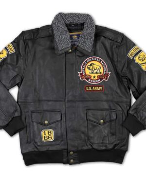 Big Boy Buffalo Soldiers S4 Mens Leather Bomber jacket