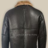 Black Aviator Shearling jacket For Men