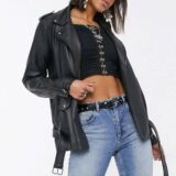 Black Oversized Longline Leather jacket
