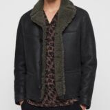 Black Shearling Leather jacket
