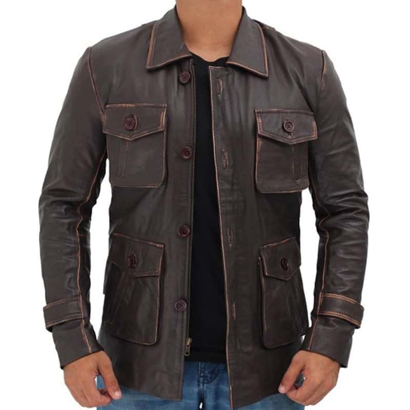 Brown Atlanta Rough Leather jacket For Men’s