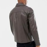 Brown Leather Biker jacket for Men