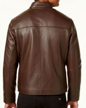 Brown leather jacket for men