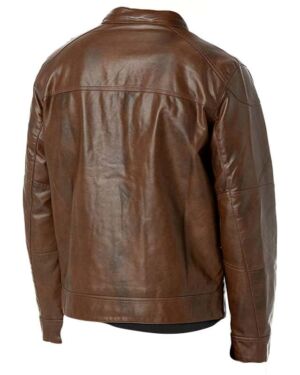 Calvin Klein Men’s Faux Lamb Leather Moto jacket with Removable Hood and Bib