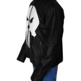 Captain America Civil War Punisher Skull Logo Leather jacket