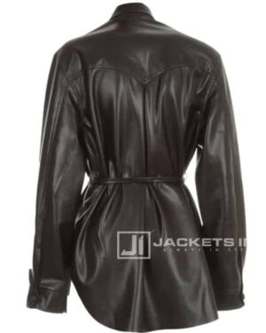Classy Black Attractive Leather Shirt For Women