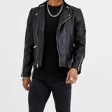 Classy Black Leather Biker jacket
