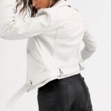 Classy Leather jacket in Cream Color