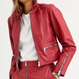 Classy Zip Front Retro jacket Leather