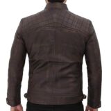 Claude Quilted Distressed Brown Leather jacket