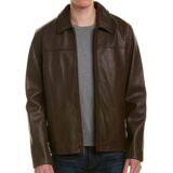 Cole Haan Men’s Smooth Leather Collar jacket