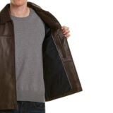 Cole Haan Men’s Smooth Leather Collar jacket