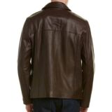 Cole Haan Men’s Smooth Leather Collar jacket