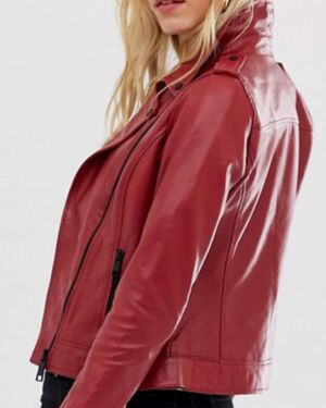 Colored Leather jacket in Red