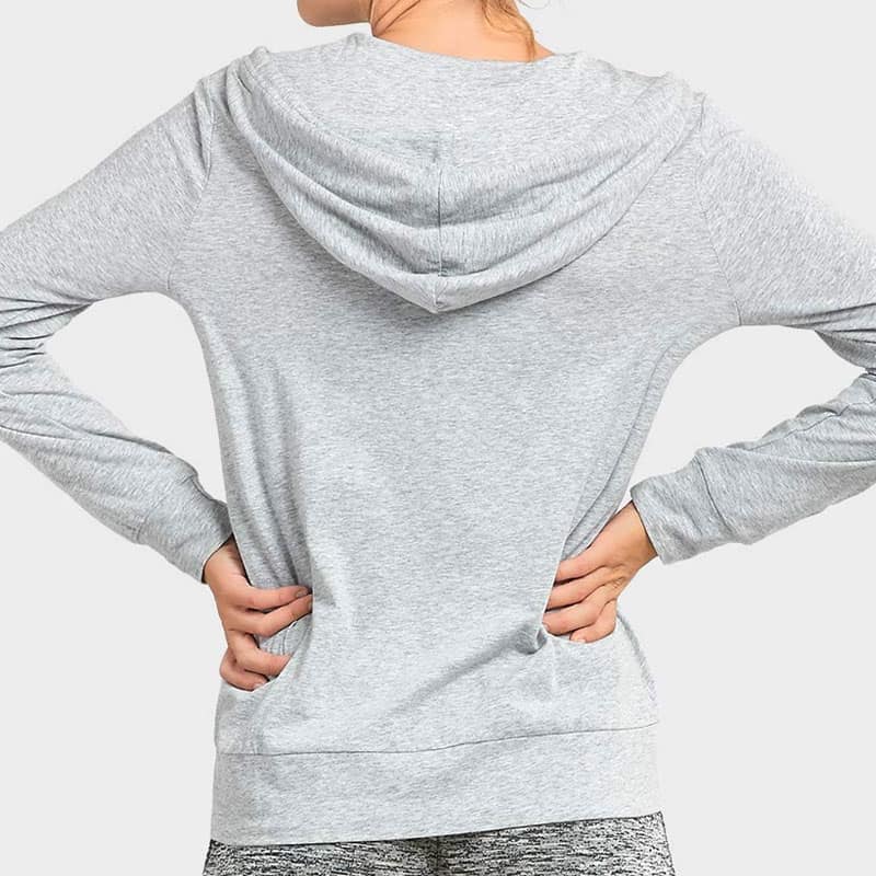 DailyWear Womens Long Sleeve Thin Cotton Full Zip Up Hoodie jacket