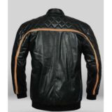 Danson Black Leather Bomber jacket