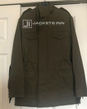 Dark Olive Stafford Fringe Leather jacket