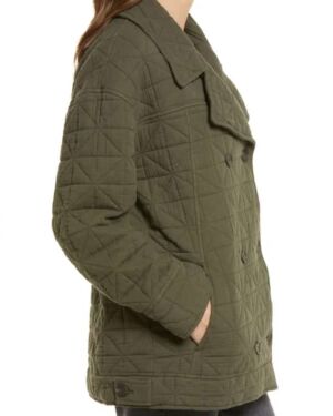 Double Breasted Diamond Quilted Cotton jacket