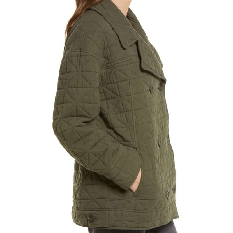 Double Breasted Diamond Quilted Cotton jacket