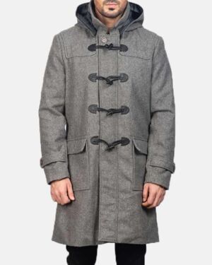 Drake Grey Wool Duffle Coat