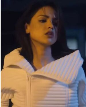 Eiza Gonzalez White Cotton jacket In Bloodshot Hollywood Movie