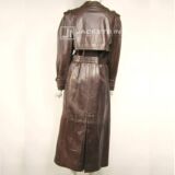 Escada Brown Leather Trench Over Coat