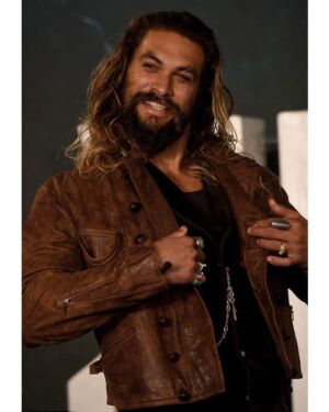 Famous Actor Jason Momoa Brown Leather jacket In Hollywood Movie Aquaman