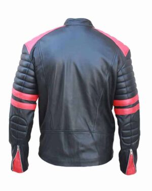 Brad Pitt Fight Club Red Strip Leather jacket