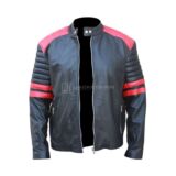 Brad Pitt Fight Club Red Strip Leather jacket
