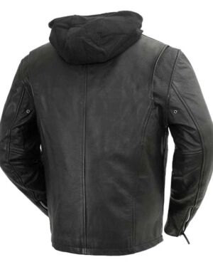 First Mfg Mens Street Cruiser Hooded Leather Motorcycle Jacket 2 Thegem Product Justified Portrait S