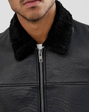 Fur Collar Original Black Flight Leather jacket